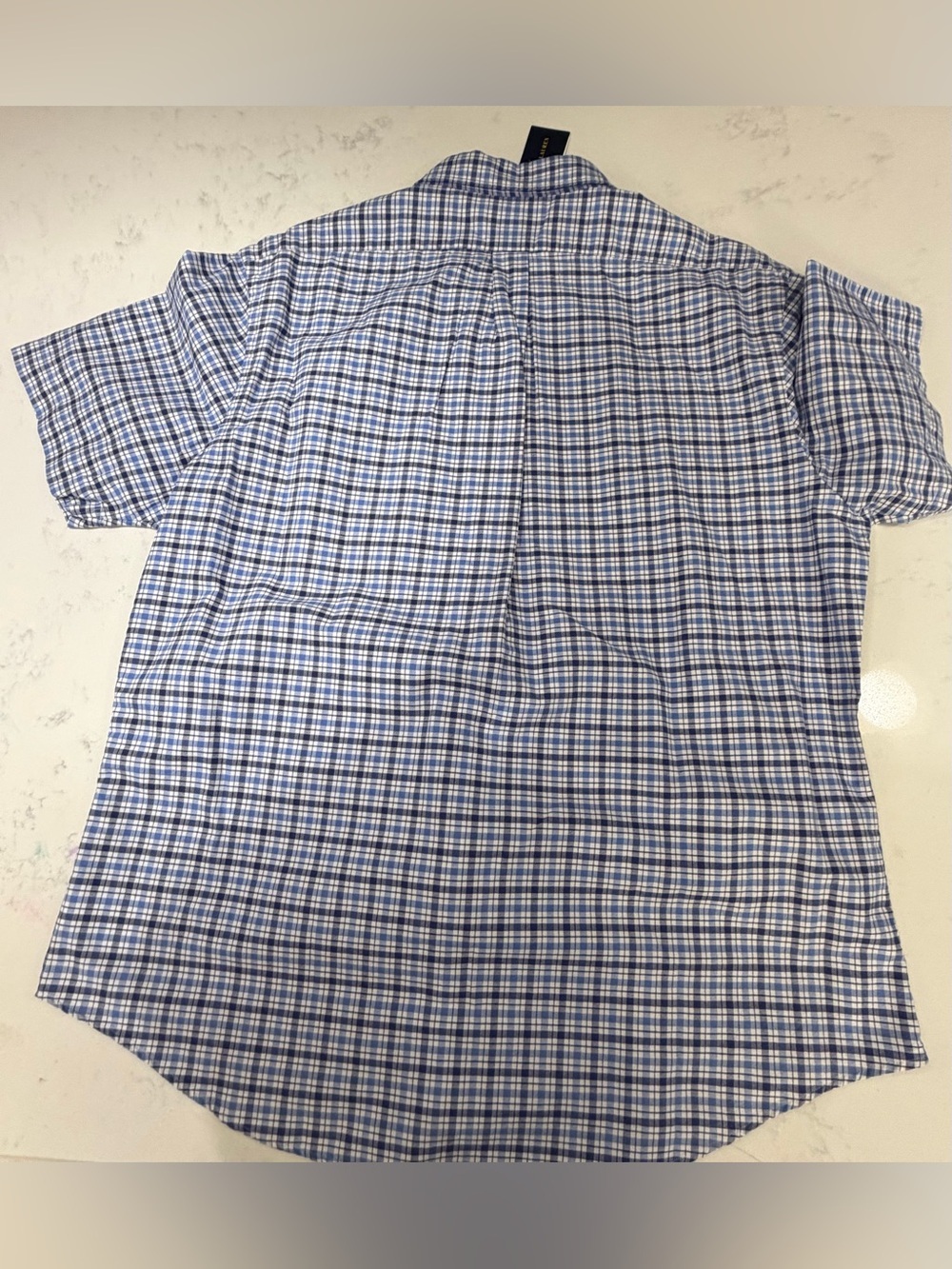 Ralph Lauren Short-Sleeve Blue Plaid Button-Down Shirt - Picture 7 of 10